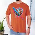 Camo Baseball Heart Drip Valentine Baseball Icecream Boys Men's Comfort Colors T-Shirt Yam