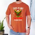 My Christmas Baseball Pajama Helmet Santa Xmas Men Boys Men's Comfort Colors T-Shirt Yam