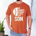 Cute Favorite Baseball Player Is My Son Women Men Men's Comfort Colors T-Shirt Yam Cute Favorite Baseball Player Is My Son Women Men Men's Comfort Colors T-Shirt Yam