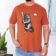 Cute Kitten Playing Baseball Hitter Bat Cool Baseball Cat Men's Comfort Colors T-Shirt Yam