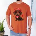 Dachshund Valentines Day Wiener Dog Lover Weenie Heart Raglan Baseball Tee Men's Comfort Colors T-Shirt Yam