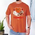 Happy Valentine’s Basketball Football Valentine Baseball Men's Comfort Colors T-Shirt Yam Happy Valentine’s Basketball Football Valentine Baseball Men's Comfort Colors T-Shirt Yam