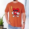 Heart Playing Baseball Valentines Day Men's Comfort Colors T-Shirt Yam