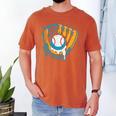 Ice Cream Baseball Mitt Drippy Scoop Baseball Sports Men's Comfort Colors T-Shirt Yam Ice Cream Baseball Mitt Drippy Scoop Baseball Sports Men's Comfort Colors T-Shirt Yam