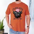I'm Head Heffa Just Ask Me Bossy Highland Cow Baseball Cap Men's Comfort Colors T-Shirt Yam