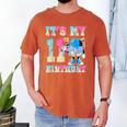 It's My 11th Birthday Baseball Ice Cream Drip Theme Men's Comfort Colors T-Shirt Yam