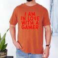 I Am In Love With A Gamer Cute Valentines Day Gamer Couple Raglan Baseball Tee Men's Comfort Colors T-Shirt Yam