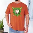 Lucky Shamrock Baseball Gloves Drip St Patrick's Day Boys Men's Comfort Colors T-Shirt Yam