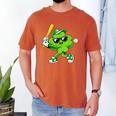 Lucky Shamrock Playing Baseball St Patrick's Kids Boys Men's Comfort Colors T-Shirt Yam