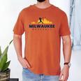 Milwaukee Baseball Minimalist City Skyline Baseball Lover Men's Comfort Colors T-Shirt Yam