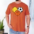 Mom Sports Heart Soccer Basketball Baseball Softball Men's Comfort Colors T-Shirt Yam Mom Sports Heart Soccer Basketball Baseball Softball Men's Comfort Colors T-Shirt Yam