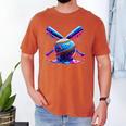Neon Dripping Baseball And Bats Colorful Sports Art Men's Comfort Colors T-Shirt Yam Neon Dripping Baseball And Bats Colorful Sports Art Men's Comfort Colors T-Shirt Yam