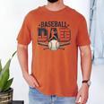 Patriotic Baseball Dad USA Flag American 4th Of July Men's Comfort Colors T-Shirt Yam