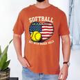Patriotic US Flag Softball Dad Like A Baseball Dad Men's Comfort Colors T-Shirt Yam Patriotic US Flag Softball Dad Like A Baseball Dad Men's Comfort Colors T-Shirt Yam