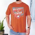 Respect The Drip Baseball Player Men's Comfort Colors T-Shirt Yam Respect The Drip Baseball Player Men's Comfort Colors T-Shirt Yam