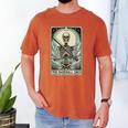Retro Skeleton Baseball Dad Tarot Card Halloween Sport Lover Men's Comfort Colors T-Shirt Yam