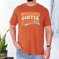 Weekends Coffee Baseball Retro Vibes Men's Comfort Colors T-Shirt Yam