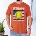 Softball Dad Like a Baseball Dad Father's Day USA Flag Men's Comfort Colors T-Shirt Yam