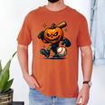 Spooky Halloween Scary Pumpkin Baseball Player Witchy Vibes Men's Comfort Colors T-Shirt Yam Spooky Halloween Scary Pumpkin Baseball Player Witchy Vibes Men's Comfort Colors T-Shirt Yam