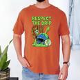 Spooky Zombie Respect The Drip Baseball Halloween Men's Comfort Colors T-Shirt Yam