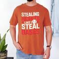 Stealing Hearts Like I Steal Bases Cute Baseball Kids Men's Comfort Colors T-Shirt Yam