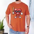 Valentines Day Heart Playing Baseball Boys Men Kids Girls Men's Comfort Colors T-Shirt Yam