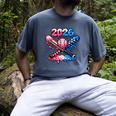 2026 American Flag Baseball Ice Cream Drip Bats Boys Men's Comfort Colors T-Shirt Denim