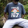 I Was 6 Now Im 7 Baseball Birthday Age 7 Men's Comfort Colors T-Shirt Denim I Was 6 Now Im 7 Baseball Birthday Age 7 Men's Comfort Colors T-Shirt Denim