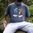 67 Meme Baseball Kids Girls Humor Number 6 7 Men's Comfort Colors T-Shirt Denim