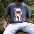 Baseball Alphabet Monogram Initial Letter R Men's Comfort Colors T-Shirt Denim Baseball Alphabet Monogram Initial Letter R Men's Comfort Colors T-Shirt Denim