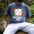 Baseball Dad Fathers Day For Daddy Papa Father Men's Comfort Colors T-Shirt Denim Baseball Dad Fathers Day For Daddy Papa Father Men's Comfort Colors T-Shirt Denim