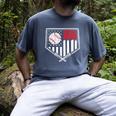 Baseball Dad Men USA American Flag Fathers Day 4th Of July Men's Comfort Colors T-Shirt Denim Baseball Dad Men USA American Flag Fathers Day 4th Of July Men's Comfort Colors T-Shirt Denim