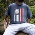 Baseball Dad USA American Flag Patriotic Dad 4th Of July Men's Comfort Colors T-Shirt Denim