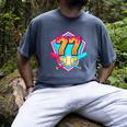 Baseball Drip Jersey Number 77 For Players & 77th Birthday Men's Comfort Colors T-Shirt Denim Baseball Drip Jersey Number 77 For Players & 77th Birthday Men's Comfort Colors T-Shirt Denim