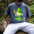Baseball Player Ice Cream Drip Shamrocks St Patrick's Day Men's Comfort Colors T-Shirt Denim Baseball Player Ice Cream Drip Shamrocks St Patrick's Day Men's Comfort Colors T-Shirt Denim