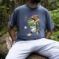 Baseball Player Mardi Gras Alligator Carnival Costume Beads Men's Comfort Colors T-Shirt Denim