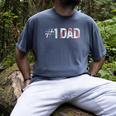 Baseball Player Number One Baseball Dad Father's Day Raglan Baseball Tee Men's Comfort Colors T-Shirt Denim