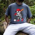 Baseball Skeleton Halloween Playing Men's Comfort Colors T-Shirt Denim Baseball Skeleton Halloween Playing Men's Comfort Colors T-Shirt Denim