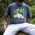 Baseball St Patricks Day Lucky Baseball Player Shamrock Men's Comfort Colors T-Shirt Denim Baseball St Patricks Day Lucky Baseball Player Shamrock Men's Comfort Colors T-Shirt Denim