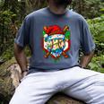Christmas Baseball Ice Cream Drip Santa Baseball Player Kids Men's Comfort Colors T-Shirt Denim