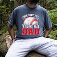 He Got It From His Dad Baseball Dad Legacy Humor Quote Men's Comfort Colors T-Shirt Denim