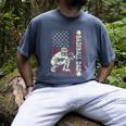 Fathers Day Baseball Dad Flag Dad Men Baseball Catcher Men's Comfort Colors T-Shirt Denim