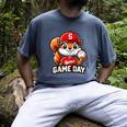 Game Day Baseball Dad Baseball Mam Father's Day Raglan Baseball Tee Men's Comfort Colors T-Shirt Denim