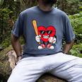 Heart Playing Baseball Valentines Day Men's Comfort Colors T-Shirt Denim