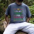 I’Ll Be Home For Christmas Baseball Ugly Sweater Men's Comfort Colors T-Shirt Denim