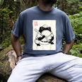 Japanese Grumpy Frog Baseball Player Baseball Men's Comfort Colors T-Shirt Denim