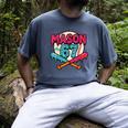 Mason 67 Ice Cream Drip Baseball Meme Graphics Men's Comfort Colors T-Shirt Denim