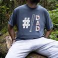 Number One Baseball Dad Fathers Day Baseball Player Dad Premium Men's Comfort Colors T-Shirt Denim