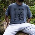 Raised In a Pen Baseball Pitcher Saying Bullpen Men's Comfort Colors T-Shirt Denim