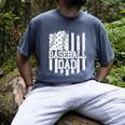 Retro American Flag Baseball Dad On Back Father's Day Premium Men's Comfort Colors T-Shirt Denim